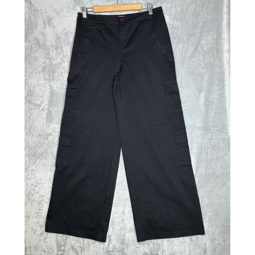 NWT Edikted Womens Utility Cargo Wide Leg Pant Medium Loose Relaxed Y2k Black
